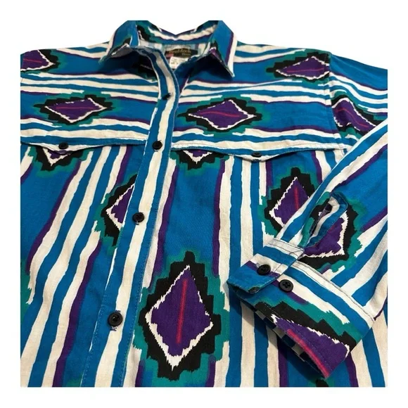 Vintage Ruddock Bros Western Roper Rodeo Button Down Colourful Long Sleeve Small - Picture 6 of 16